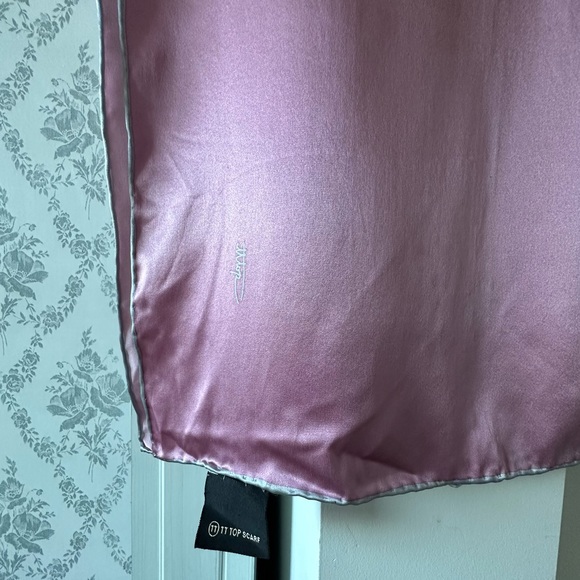 Vintage Rose Pink Silk Square Scarf - Picture 3 of 6